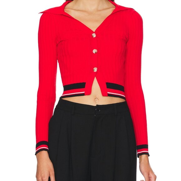 Cropped Cardigan, Ribbed Knit Fabric, Size:XS, NWT - Picture 1 of 4